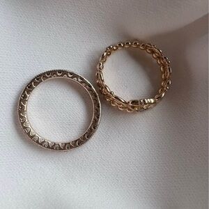 Pandora rose gold ring set